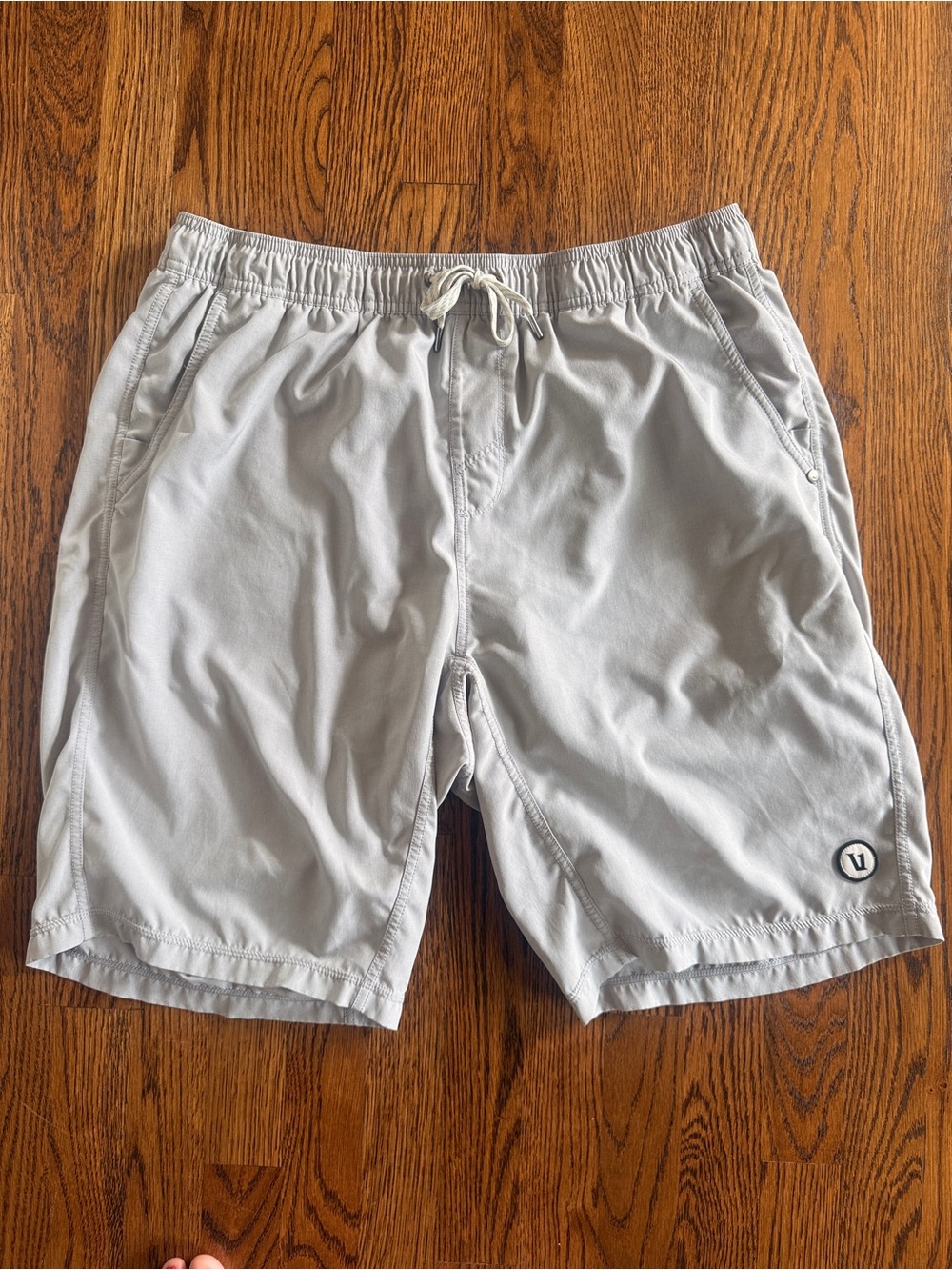 Viori Light Gray Drawstring performance running casual Shorts XL